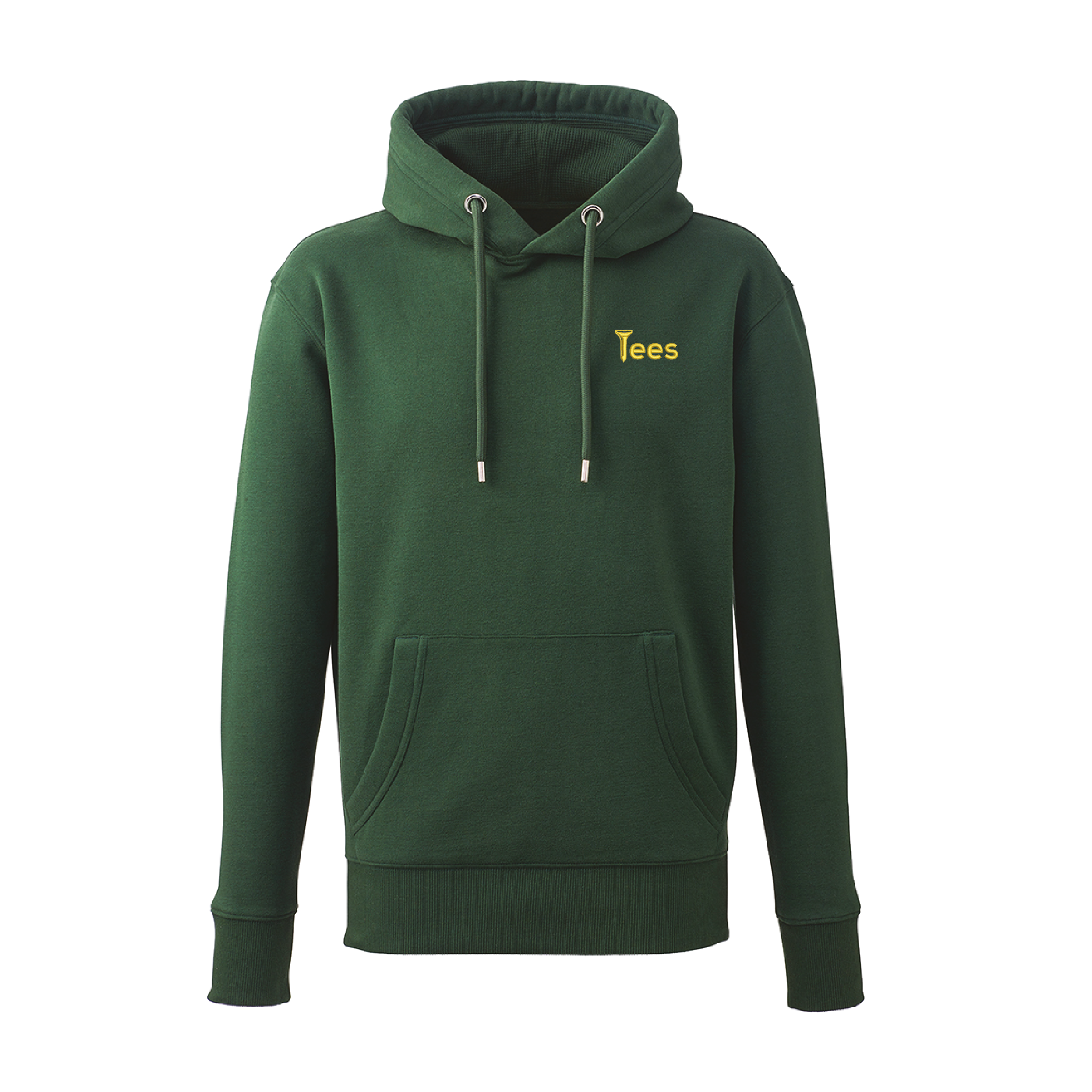 Tees Organic Hoodie in Forest Green — front