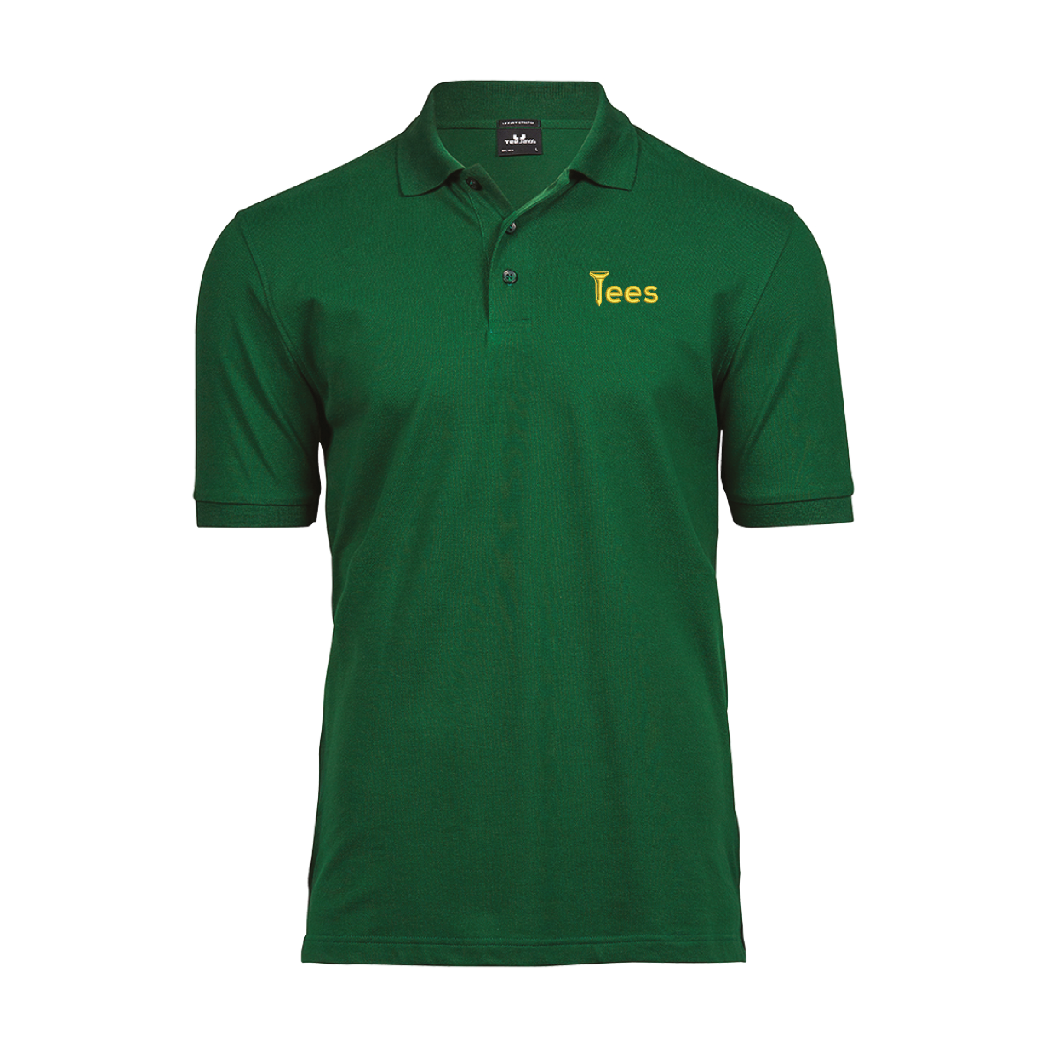 Tees Luxury Polo in Bottle Green — front