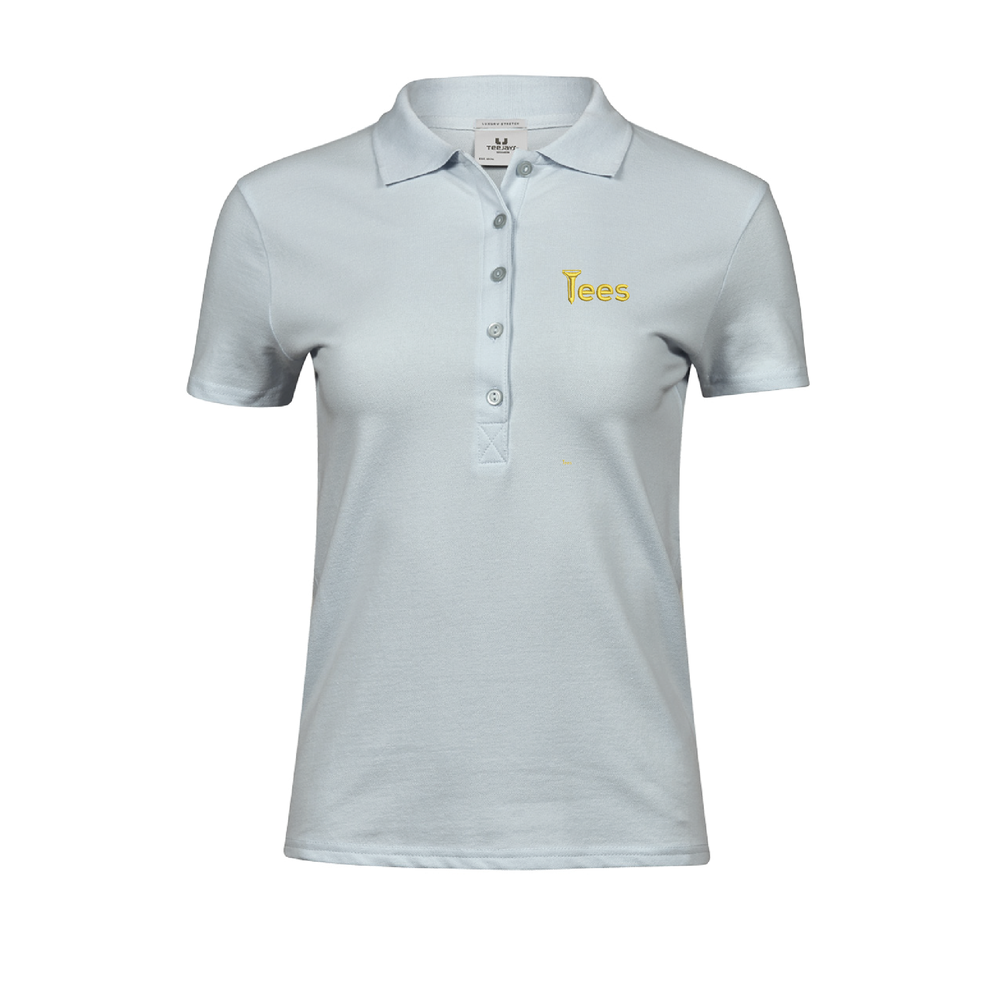 Tees Women's Luxury Polo in Ice Blue — front