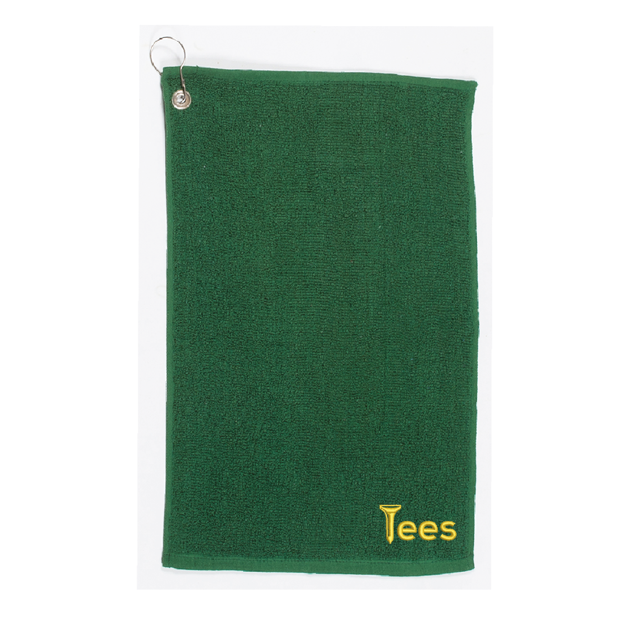 Tees Golf Towel in Forest Green with grommet hook